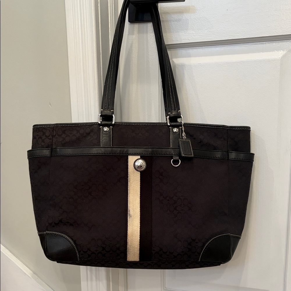 Y2K Coach Voyager Black Work Tote Bag F13813